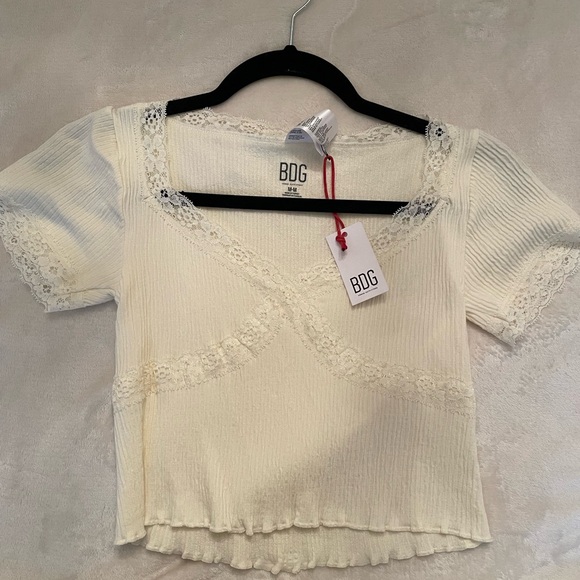 BDG Urban Outfitters London Womens Cross Lace Baby Tee size medium NWT - Picture 5 of 13